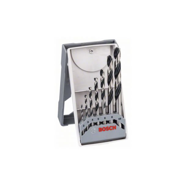 Set 7 burghie pentru metal, coada cilindrica BOSCH 2608577347 Mini X-Line, HSS PointTeq, 2-10x24-87 mm
