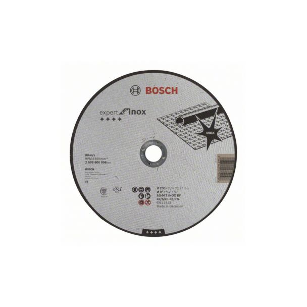 Disc abraziv pentru debitat inox BOSCH Expert 2608600096, 230x22.23x2 mm