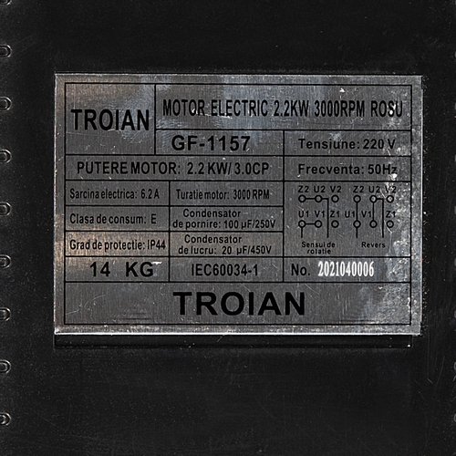 Motor electric MICUL FERMIER, TROIAN, GF-1157, 2.2 KW, 3000 rpm, rosu