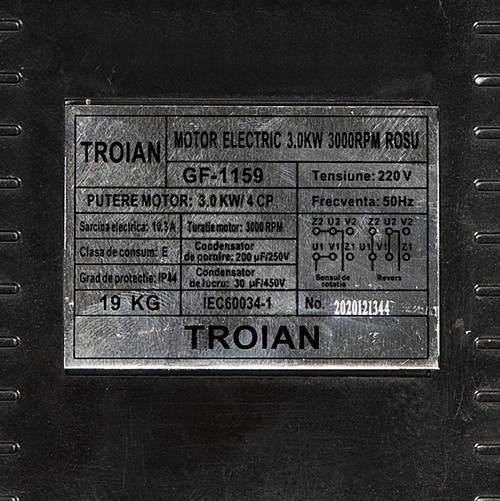 Motor electric MICUL FERMIER, TROIAN GF-1159, 3.0 KW, 3000 rpm, rosu