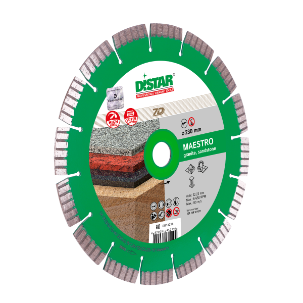Disc diamantat pentru granit DISTAR, Maestro, 125-230 mm, segmentat