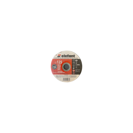 Disc abraziv pentru metal si inox ELEFANT, 9638, 125x1.2x22.23 mm