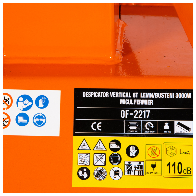 Despicator vertical pentru lemn/busteni MICUL FERMIER, GF-2217, 8T, 3000 W