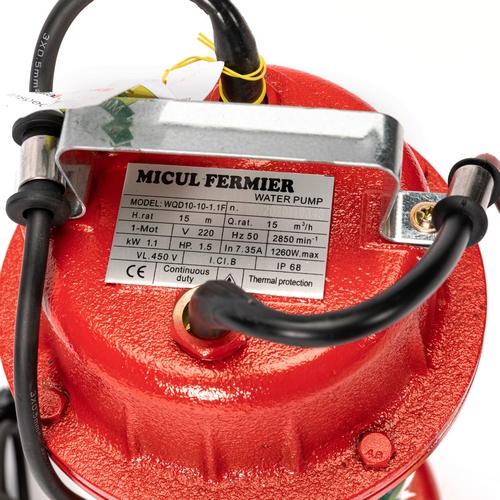 Pompa submersibila apa murdara MICUL FERMIER, GF-0749, 1.1 KW 16 m rosie cu plutitor
