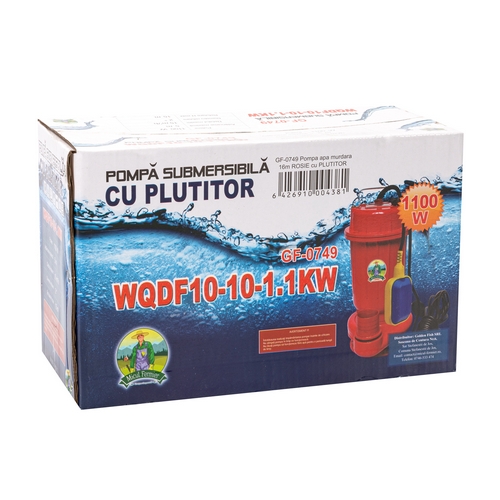 Pompa submersibila apa murdara MICUL FERMIER, GF-0749, 1.1 KW 16 m rosie cu plutitor