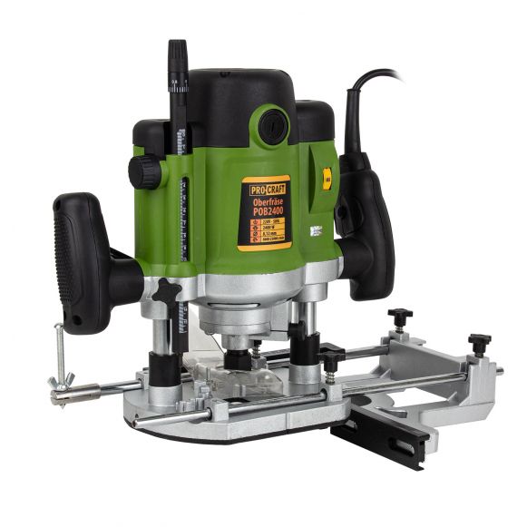 Freza lemn PROCRAFT POB 2400, 2000 W, 23000 rpm cu set 12 freze 8/12 mm