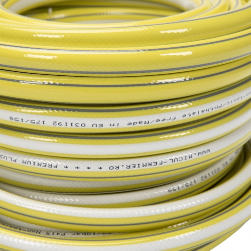 Furtun de gradina MICUL FERMIER, PREMIUM PLUS 1/2 inch 30 m 4 straturi clasa 5 rezistenta