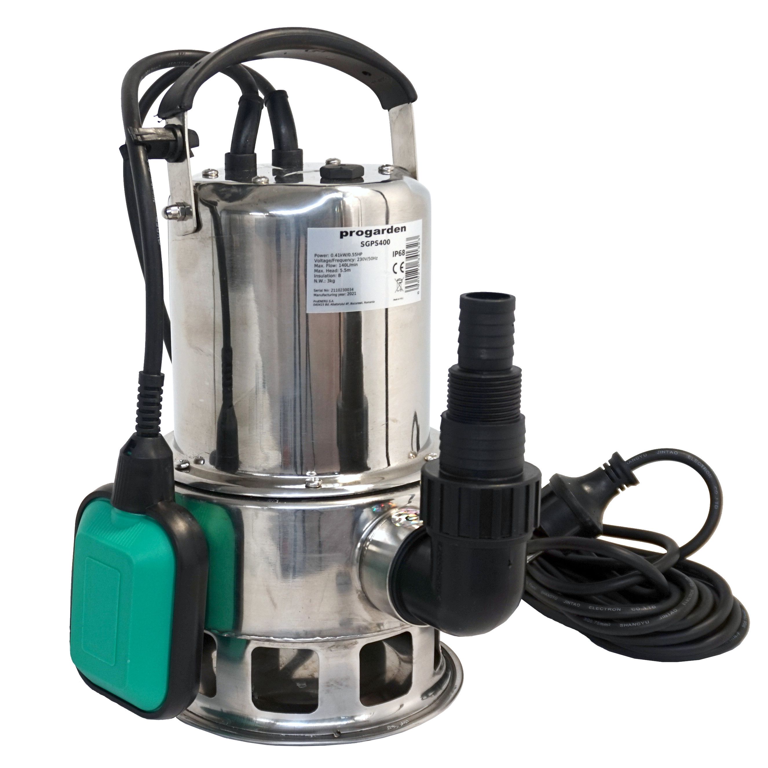 Pompa submersibila apa murdara ProGARDEN SGPS400, 400 W, 140 L/min, plutitor, inox