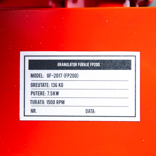 Granulator de furaje MICUL FERMIER, FP200, 7.5 KW, 300 kg/h, fara motor