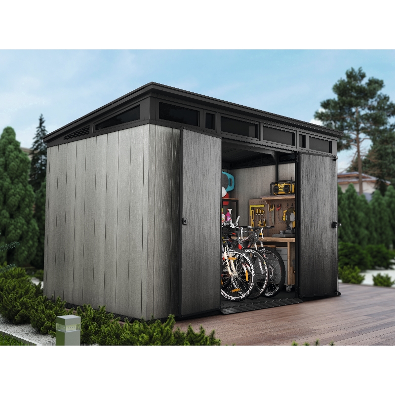 Casuta de gradina KETER Artisan 11x7 245704, cu usa dubla, material duotech, gri
