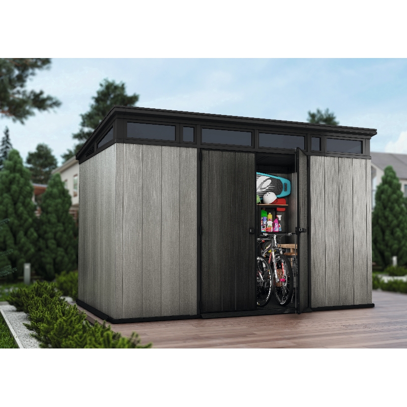Casuta de gradina KETER Artisan 11x7 245704, cu usa dubla, material duotech, gri