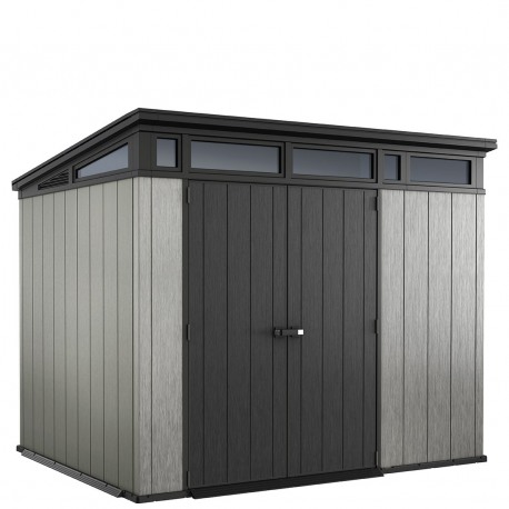 Casuta de gradina KETER Artisan 9x7 236877, cu usa dubla, material duotech, gri