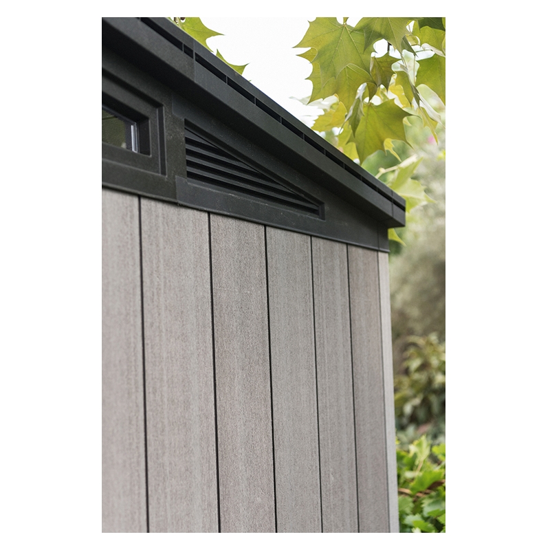 Casuta de gradina KETER Artisan 9x7 236877, cu usa dubla, material duotech, gri