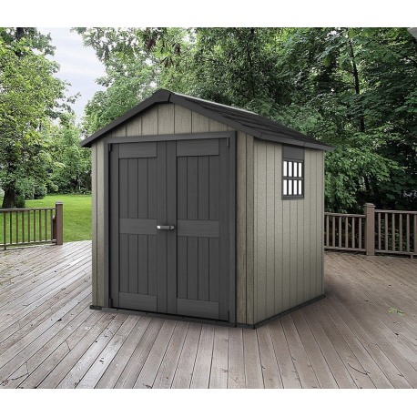 Casuta de gradina KETER Oakland 757 17201310, cu usa dubla, material duotech, bej