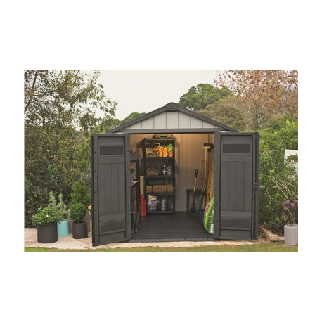 Casuta de gradina KETER Oakland 757 17201310, cu usa dubla, material duotech, bej