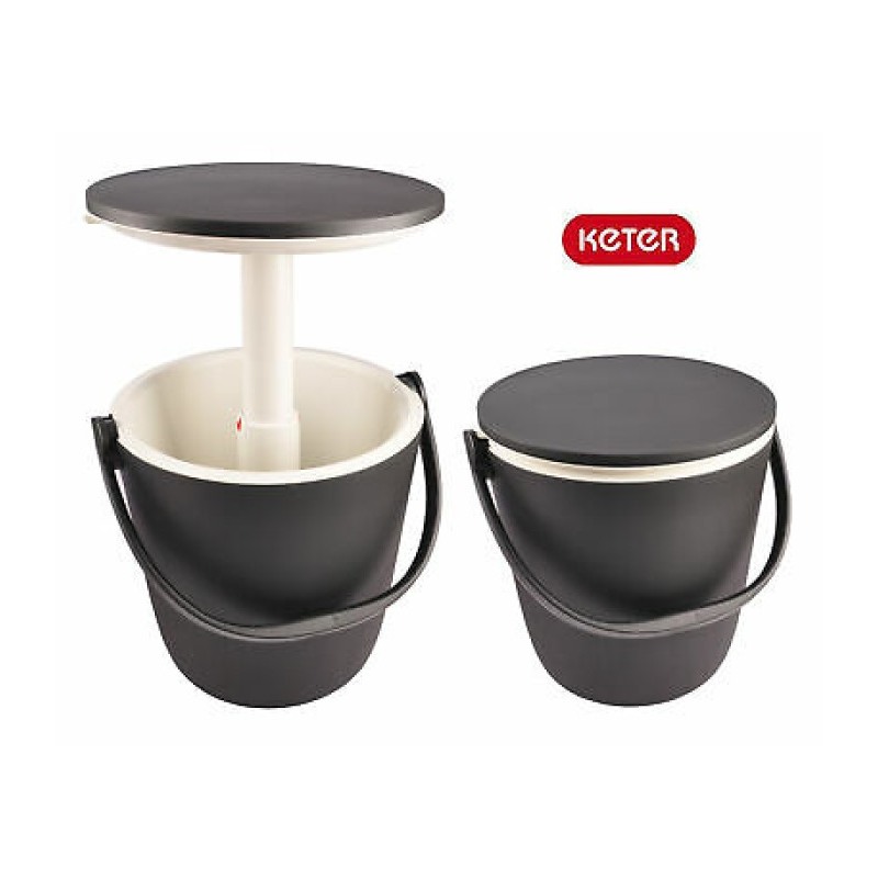 Masa mini bar pentru gradina KETER Cool Bar 246854, material plastic, grafit