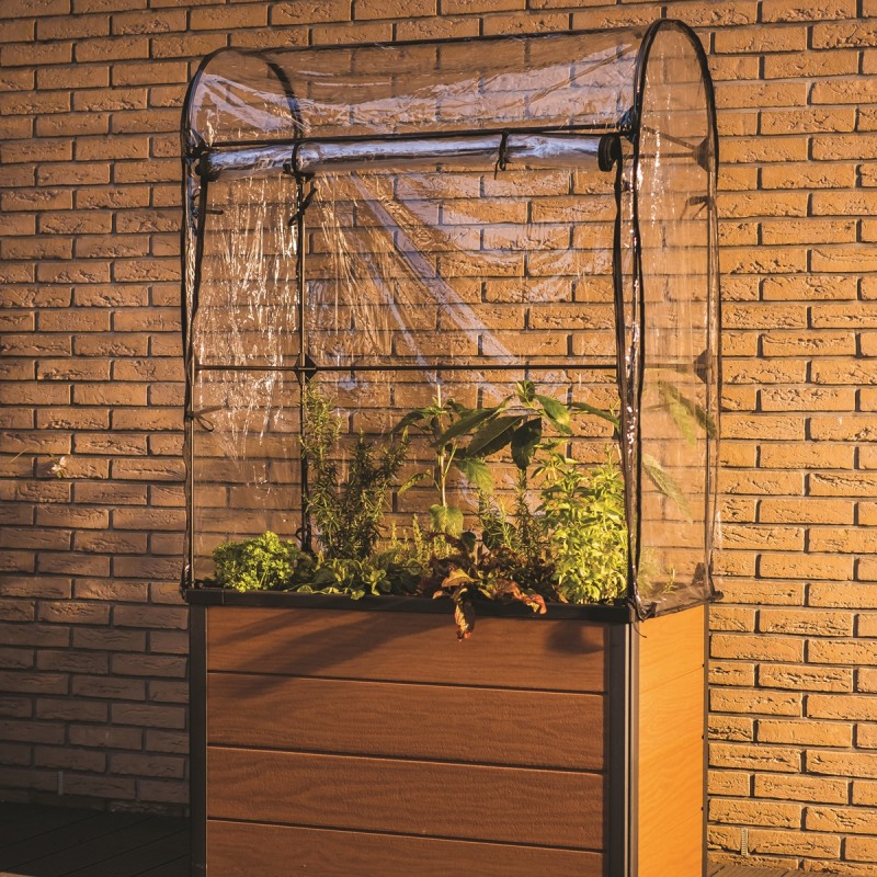 Jardiniera cu sera KETER Maple 249295, plastic, maro, 99 x 58 x 185 cm