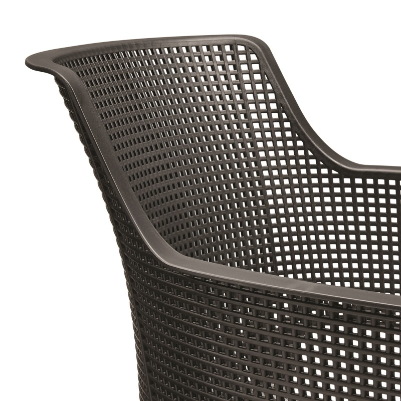 Scaun pentru gradina cu spatar KETER Elisa 246189, grafit, material polipropilena