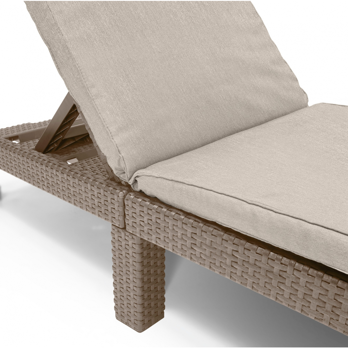Sezlong de exterior KETER Daytona Deluxe 252225, spatar ajustabil, cu perna, cappuccino, material polipropilena