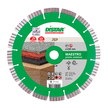 Disc diamant DISTAR, 1A1RSS/C3-W Maestro, 230 x 2.6/1.8 x 12 x 22.23-16 mm
