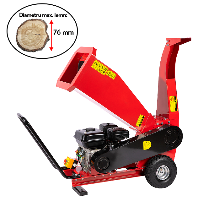 Tocator de crengi si resturi vegetale MICUL FERMIER GF-1014, motor benzina 4T, 196 CC, 6.5 CP, diametru max lemn 76 mm, 3600 rpm, orizontal