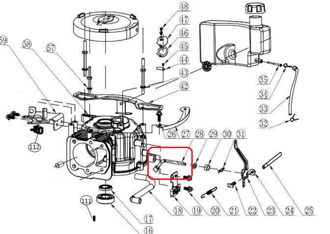 Ax regulator RURIS PSRX18-2-41, pentru masina de tuns iarba Ruris RX18