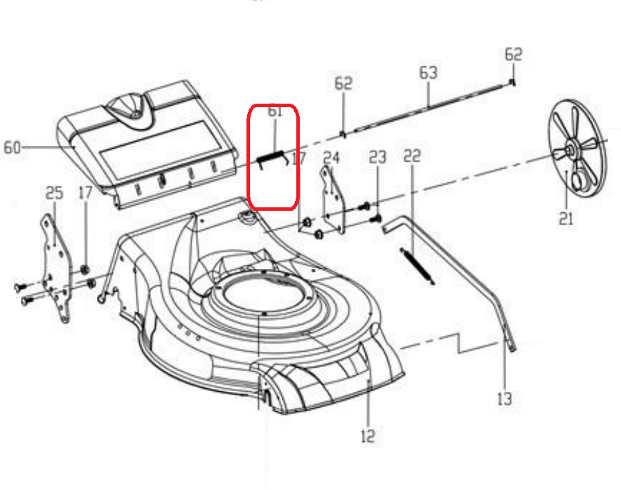 Arc RURIS PS120XL-1-61, pentru masina de tuns iarba Ruris DAC 120XL