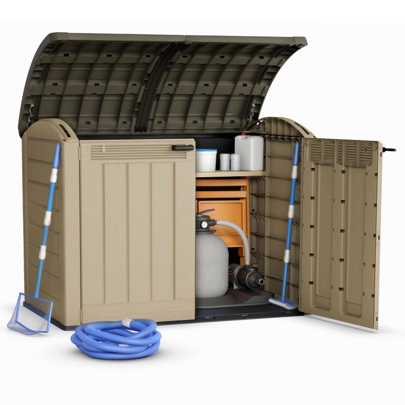 Dulap pentru gradina KETER Store It Out Ultra 17199414, bej, volum 2 mc, material polipropilena
