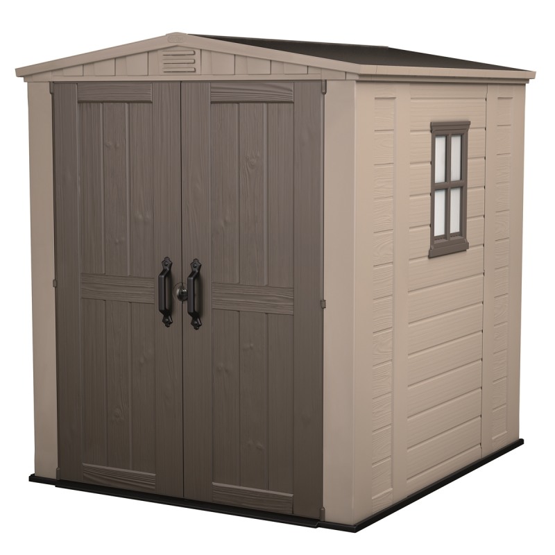 Casuta gradina KETER Factor 6x6 17197898, cu usa dubla, material composit rasini, bej