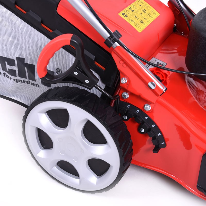 Masina de tuns iarba HECHT 548 SW 5 in 1 HECHT548SW5IN1, motor benzina, putere 5 CP, latime de lucru 46 cm, kit de mulcire, autopropulsie