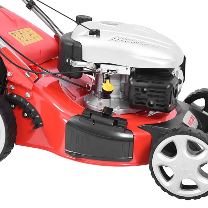 Masina de tuns iarba HECHT 5484 SX 5in1 HECHT5484SX5IN1, motor benzina, putere 5 CP, 4 viteze, latime de lucru 46 cm, kit de mulcire inclus
