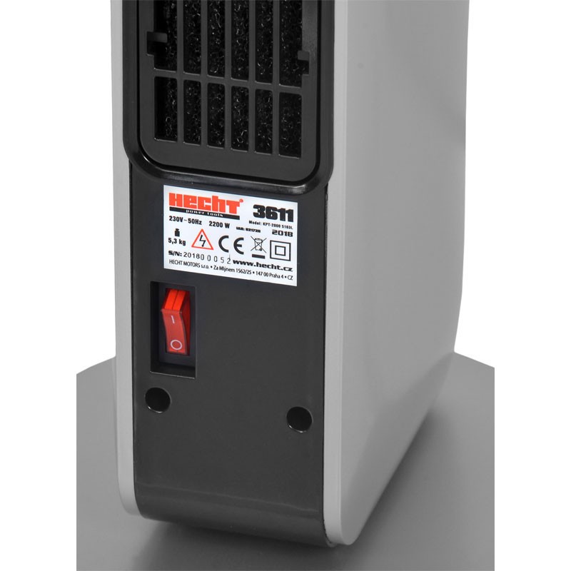 Termosuflanta electrica HECHT 3611, cu display led si telecomanda, putere 2200 W, temperatura incalzire maxima a aerului 130 C