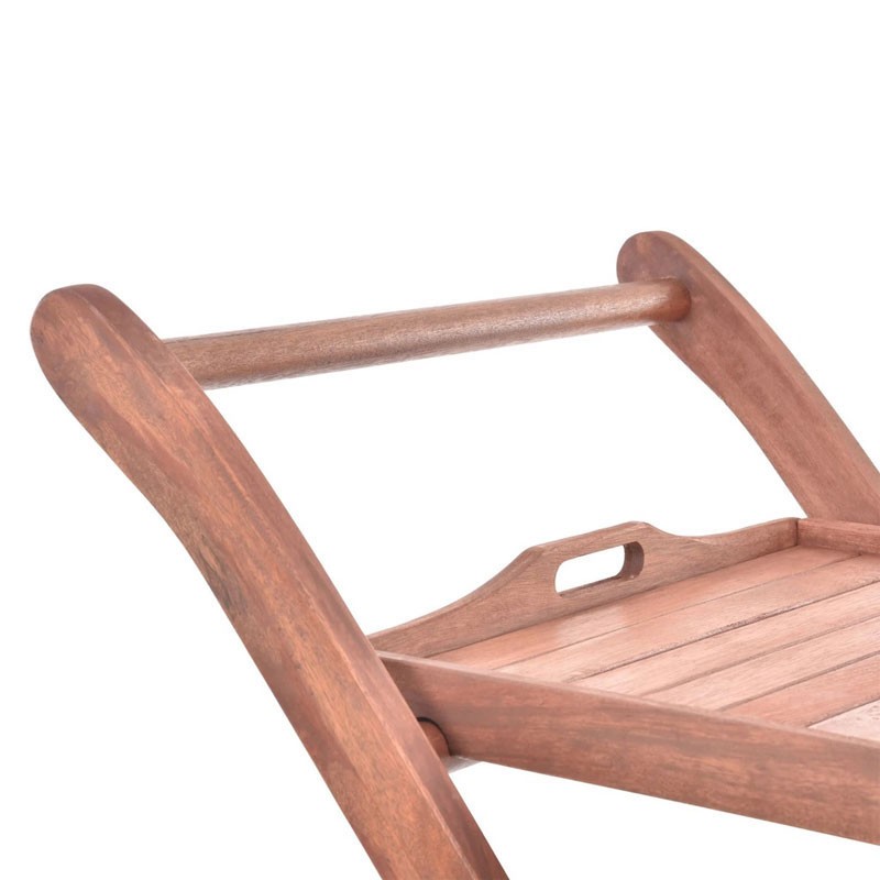 Carucior pentru servire HECHT Serving, fabricat din lemn tropical dur Meranti, 2 roti