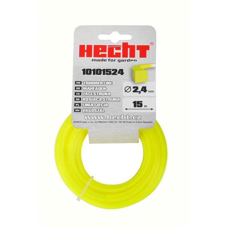 Fir pentru trimmer HECHT 10101524, profil patrat, diametru 2.4 mm, lungime 15 m