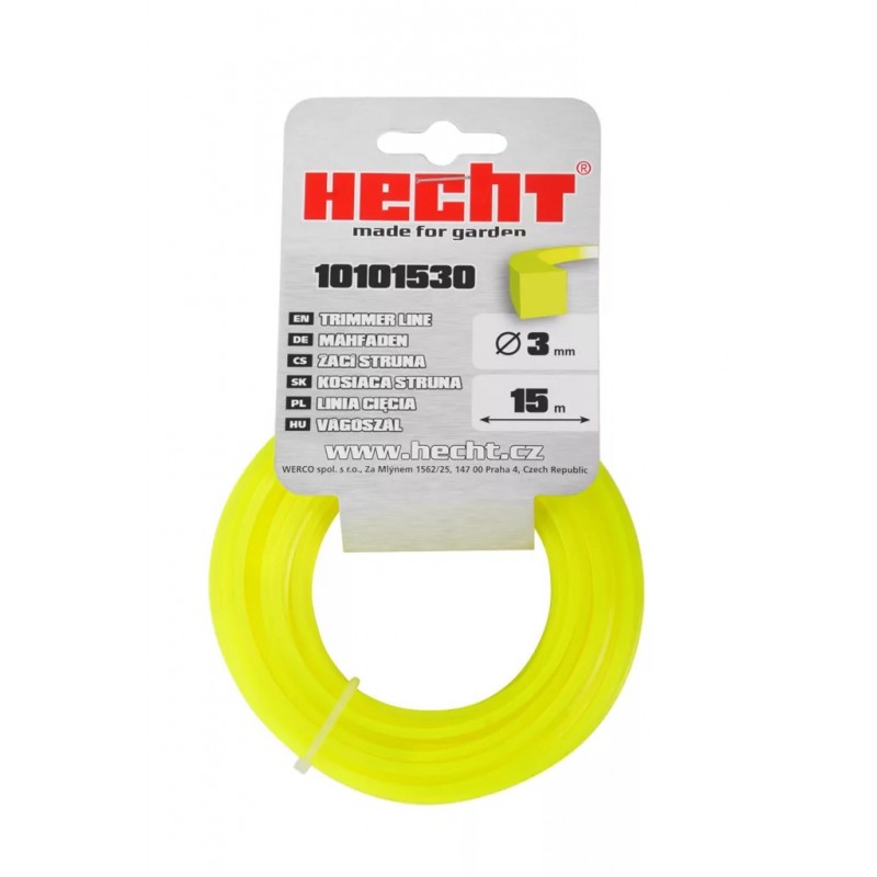 Fir pentru trimmer HECHT 10101530, profil patrat, diametru 3 mm, lungime 15 m