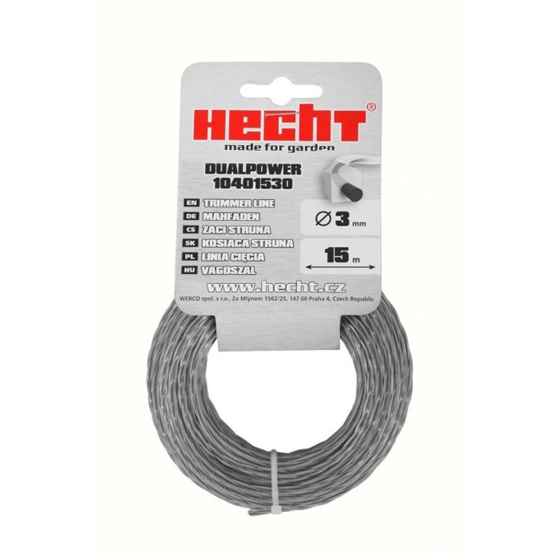 Fir pentru trimmer HECHT 10401530, profil rasucit, diametru 3 mm, lungime 15 m, cu insertie metalica