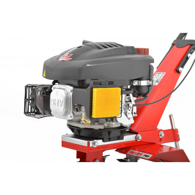 Motosapa pe benzina HECHT 761, motor 4 timpi, capacitate cilindrica 149 CC. 2.9 kW, 3.5 CP, latime de lucru 40 cm