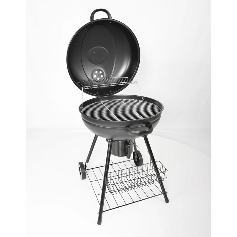 Gratar de gradina HECHT Merida, diametru 53.3 cm, din otel inoxidabil, cu roti