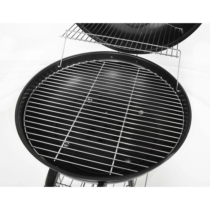 Gratar de gradina HECHT Merida, diametru 53.3 cm, din otel inoxidabil, cu roti