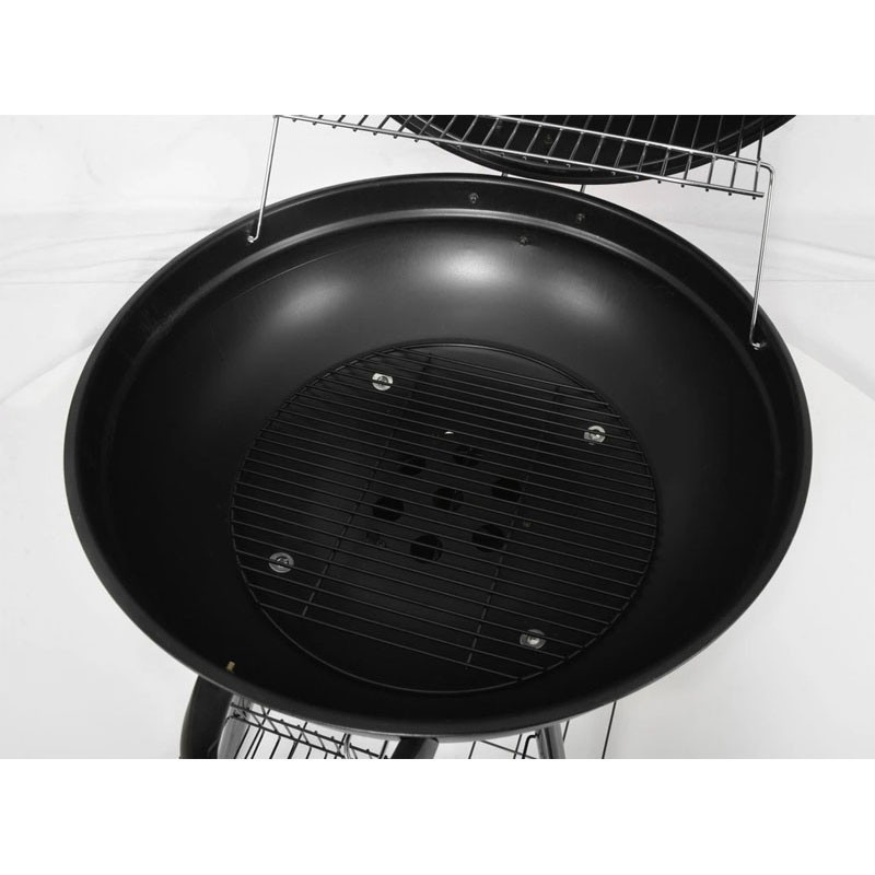 Gratar de gradina HECHT Merida, diametru 53.3 cm, din otel inoxidabil, cu roti