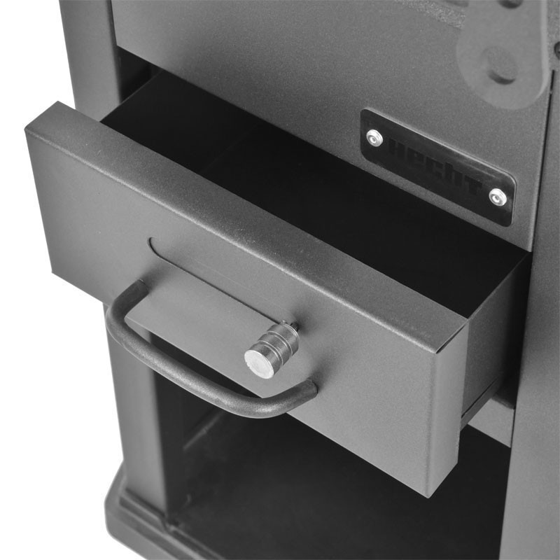 Soba din otel pe lemne HECHT Vervis, putere 5-7 kW, diametru evacuare 120 mm, usa cu sticla termorezistenta, pentru lemne si brichete lemn