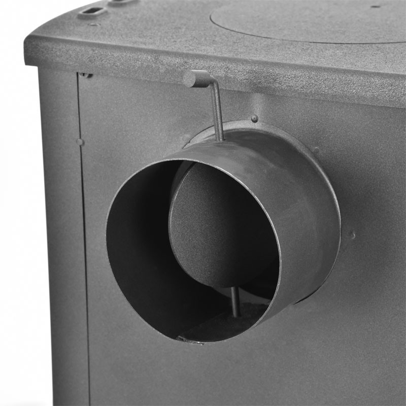 Soba din otel pe lemne HECHT Vervis, putere 5-7 kW, diametru evacuare 120 mm, usa cu sticla termorezistenta, pentru lemne si brichete lemn