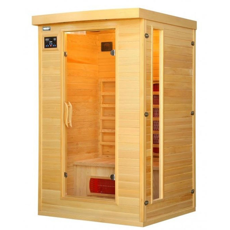 Sauna uscata cu infrarosu HECHT Essential, pentru 2 persoane, putere incalzire 2000 W, temperatura 30-60 C, material lemn