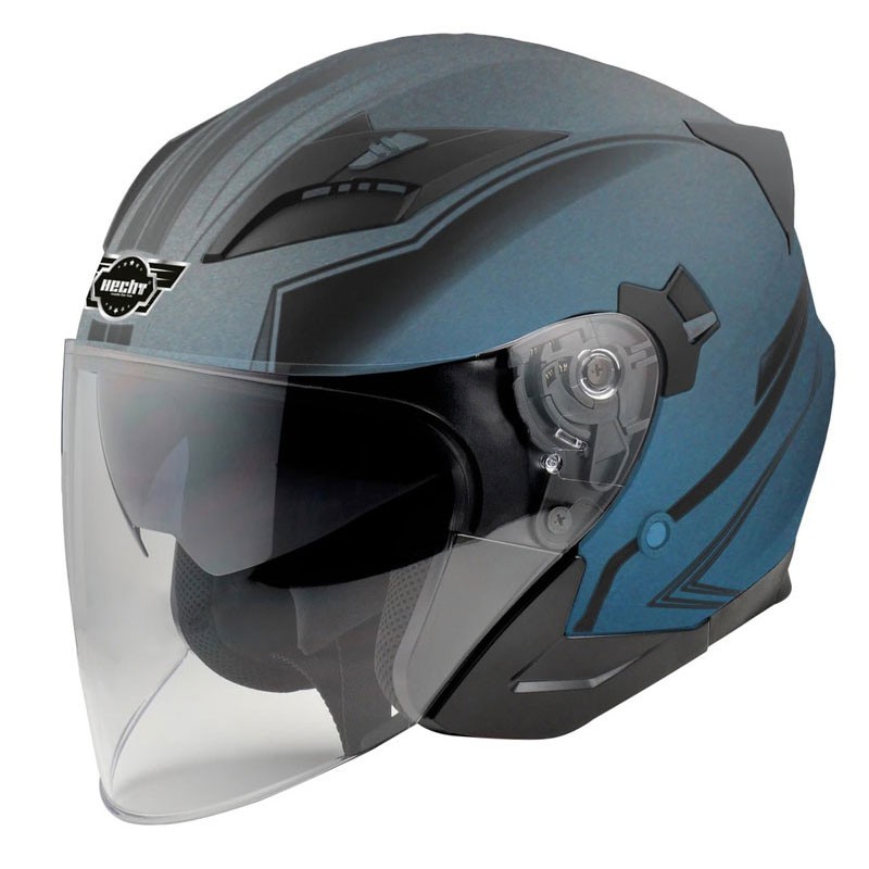 Casca moto scuter HECHT 52627XS, design modern, bluemarin-negru, marimea XS 53-54 cm
