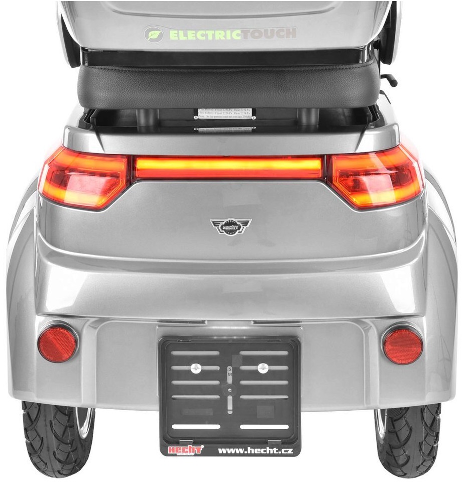 Scuter electric HECHT Citis Max Shadow, scaun reglabil, cotiere, acumulator 60 V, 20 Ah, motor 800 W, viteza maxima de 25 km/h, gri