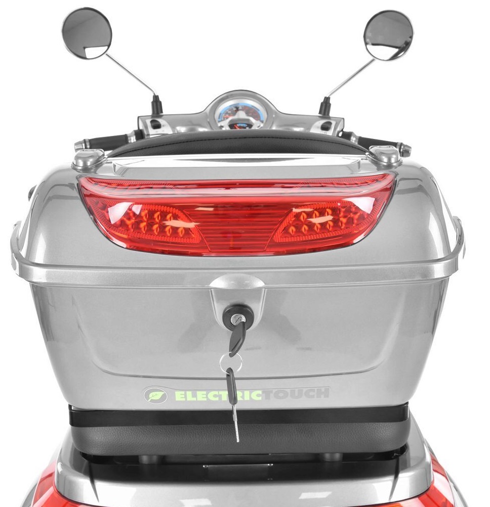 Scuter electric HECHT Citis Max Shadow, scaun reglabil, cotiere, acumulator 60 V, 20 Ah, motor 800 W, viteza maxima de 25 km/h, gri