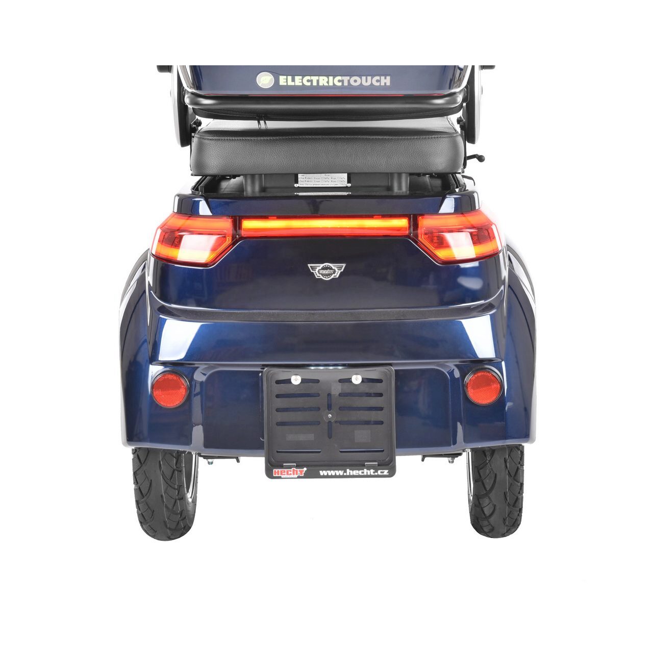 Scuter electric HECHT Citis Max Blue, scaun reglabil, cotiere, acumulator 60 V, 20 Ah, motor 800 W, viteza maxima de 25 km/h, albastru