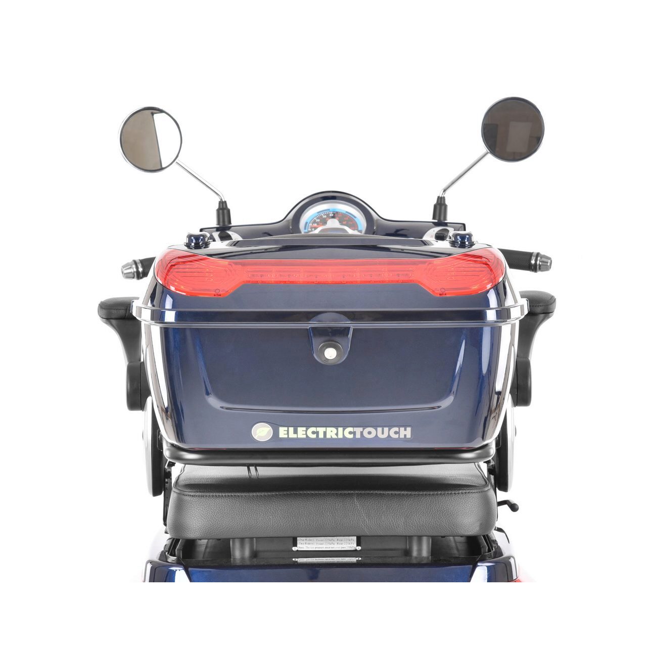Scuter electric HECHT Citis Max Blue, scaun reglabil, cotiere, acumulator 60 V, 20 Ah, motor 800 W, viteza maxima de 25 km/h, albastru