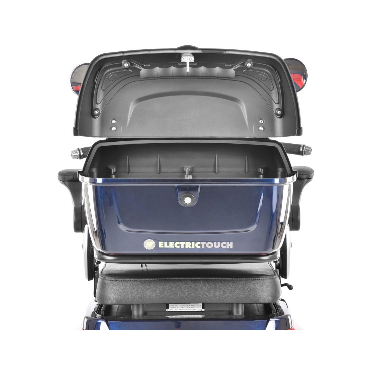 Scuter electric HECHT Citis Max Blue, scaun reglabil, cotiere, acumulator 60 V, 20 Ah, motor 800 W, viteza maxima de 25 km/h, albastru