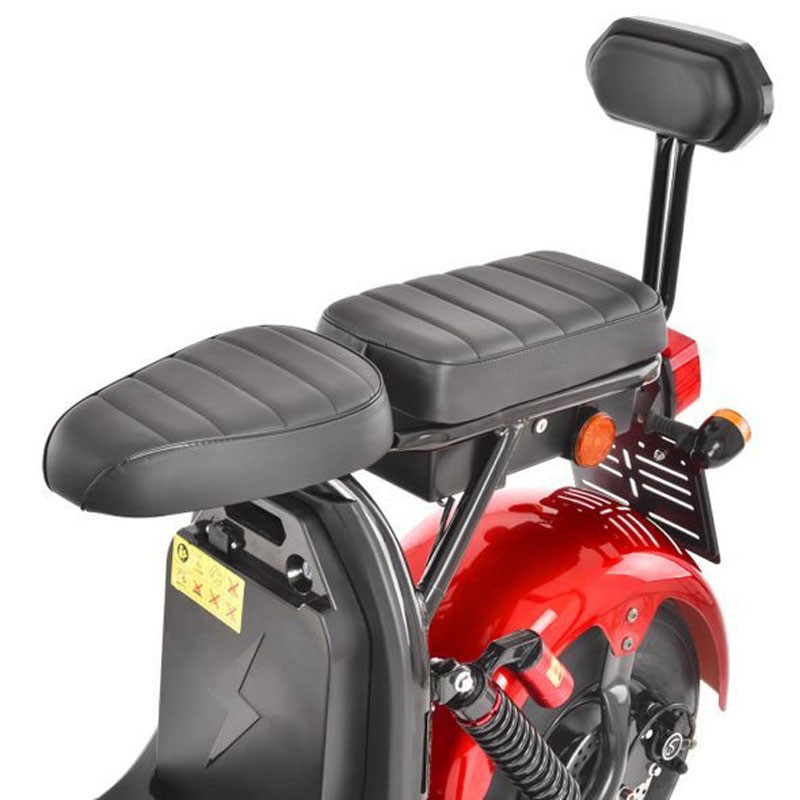 Scuter electric HECHT Cocis Zero Red, acumulator 60 V, 20 Ah, motor 1500 W, anvelope 18 x 9.50 inch, viteza maxima de 45 km/h, rosu